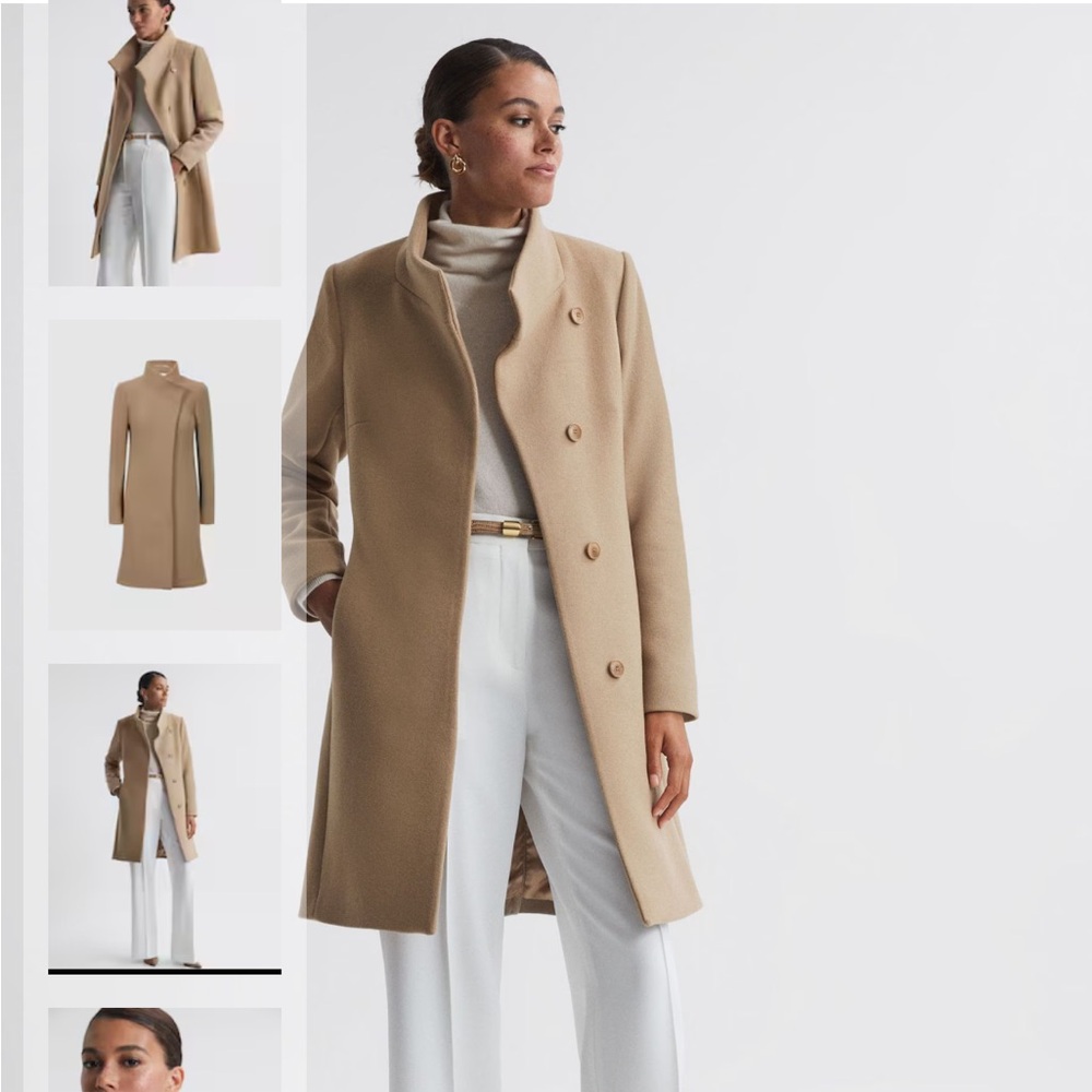 Reiss Mia Wool Blend Coat, camel nwt peacoat